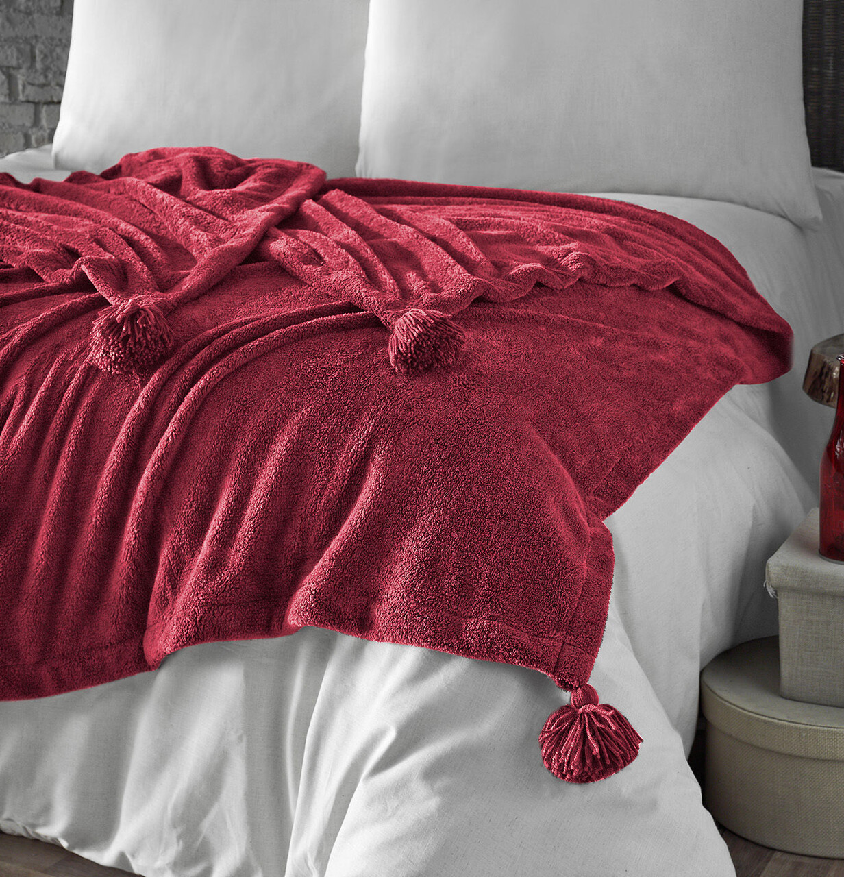Patura Double, L'essentiel Maison, Puffy 160, Rosu claret - imagine 5